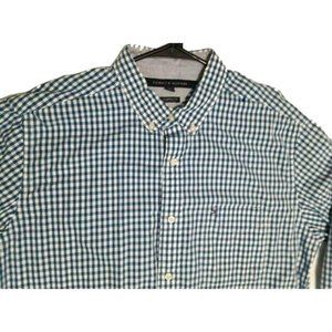 Tommy Hilfiger Classic Fit Mens L Shirt Blue Plaid